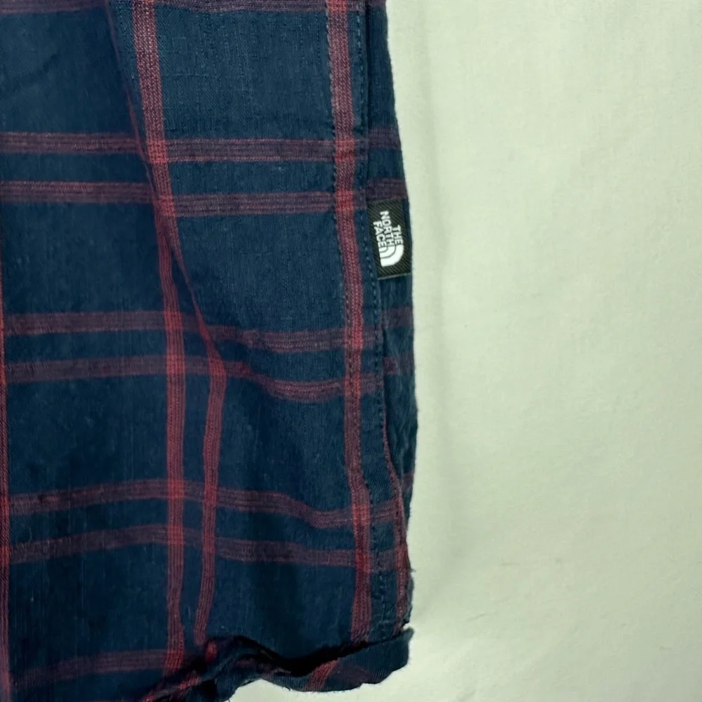 THE NORTH FACE Shirt‎ Mens Plaid Gingham Lined Flannel Button Down Cotton Size M